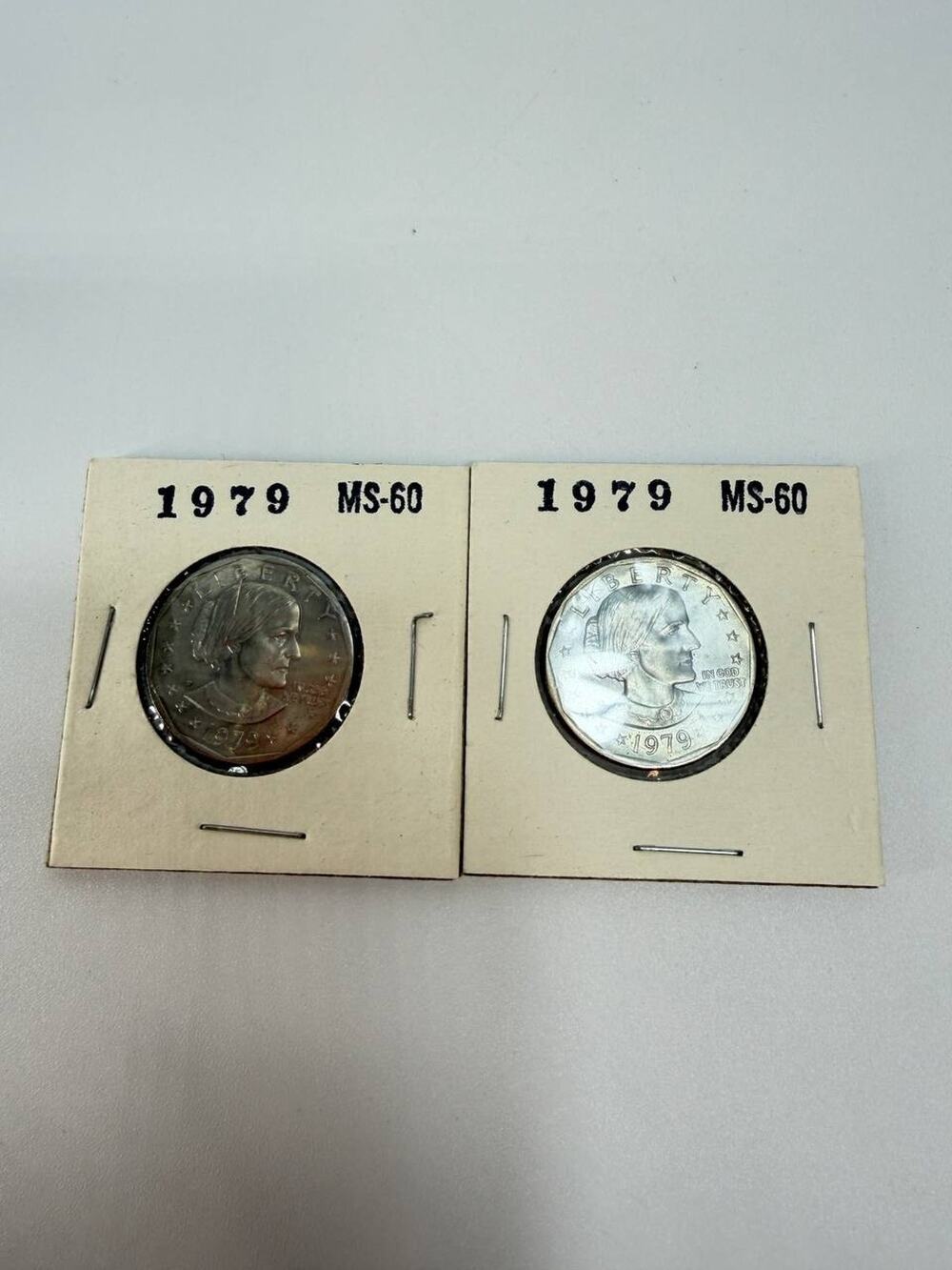 1979 Susan B Anthony Dollar Coin Lot 2 pcs US SBA $1 Coins